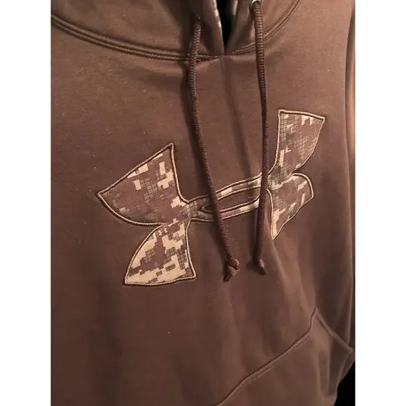 Under Armour Men’s Large Brown Hooded Sweatshirt, Hoodie With Pockets - Picture 3 of 7